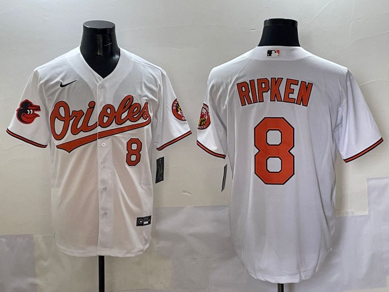 Men Baltimore Orioles 8 Ripken White Game 2025 Nike MLB Jersey style 5092